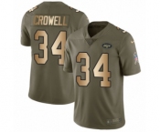 Men's Nike New York Jets #34 Isaiah Crowell Limited Olive Gold 2017 Salute to Service NFL Jersey Men's Nike New York Jets #34 Isaiah Crowell Limited Olive Gold 2017 Salute to Service NFL Jersey