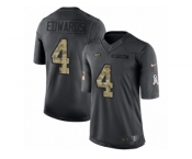 Men's Nike New York Jets #4 Lac Edwards Limited Black 2016 Salute to Service NFL Jersey