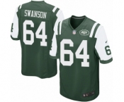 Men's Nike New York Jets #64 Travis Swanson Game Green Team Color NFL Jersey