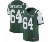 Men's Nike New York Jets #64 Travis Swanson Green Team Color Vapor Untouchable Limited Player NFL Jersey