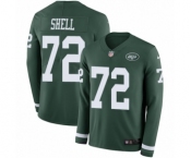 Men's Nike New York Jets #72 Brandon Shell Limited Green Therma Long Sleeve NFL Jersey