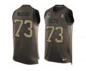 Men's Nike New York Jets #73 Joe Klecko Limited Green Salute to Service Tank Top NFL Jersey