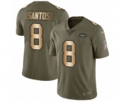 Men's Nike New York Jets #8 Cairo Santos Limited Olive Gold 2017 Salute to Service NFL Jersey Men's Nike New York Jets #8 Cairo Santos Limited Olive Gold 2017 Salute to Service NFL Jersey