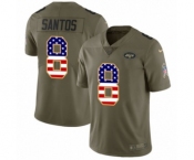 Men's Nike New York Jets #8 Cairo Santos Limited Olive USA Flag 2017 Salute to Service NFL Jersey Men's Nike New York Jets #8 Cairo Santos Limited Olive USA Flag 2017 Salute to Service NFL Jersey