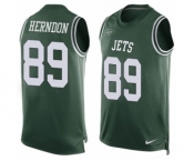 Men's Nike New York Jets #89 Chris Herndon Limited Green Player Name & Number Tank Top NFL Jersey Men's Nike New York Jets #89 Chris Herndon Limited Green Player Name & Number Tank Top NFL Jersey