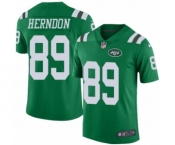 Men's Nike New York Jets #89 Chris Herndon Limited Green Rush Vapor Untouchable NFL Jersey