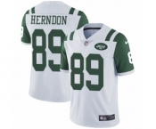 Men's Nike New York Jets #89 Chris Herndon White Vapor Untouchable Limited Player NFL Jersey