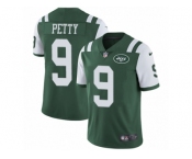 Men's Nike New York Jets #9 Bryce Petty Vapor Untouchable Limited Green Team Color NFL Jersey