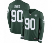 Men's Nike New York Jets #90 Dennis Byrd Limited Green Therma Long Sleeve NFL Jersey Men's Nike New York Jets #90 Dennis Byrd Limited Green Therma Long Sleeve NFL Jersey