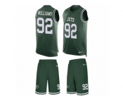 Men's Nike New York Jets #92 Leonard Williams Limited Green Tank Top Suit NFL Jersey