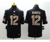 nike nfl jerseys new york jets #12 namath black[salute to service limited]