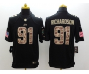 nike nfl jerseys new york jets #91 richardson black[salute to service limited]