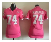 2015 Women Nike New York Jets #74 Nick Mangold Pink Jerseys
