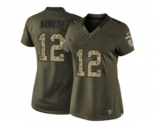 Women Nike New York Jets #12 Joe Namath Green Salute to Service Jerseys