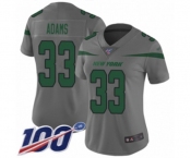 Women's New York Jets #33 Jamal Adams Limited Gray Inverted Legend 100th Season Football Jersey