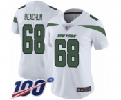 Women's New York Jets #68 Kelvin Beachum White Vapor Untouchable Limited Player 100th Season Football Jersey