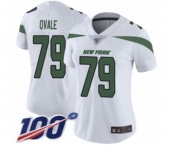 Women's New York Jets #79 Brent Qvale White Vapor Untouchable Limited Player 100th Season Football Jersey