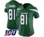 Women's New York Jets #81 Quincy Enunwa Green Team Color Vapor Untouchable Limited Player 100th Season Football Jersey