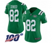 Women's New York Jets #82 Jamison Crowder Limited Green Rush Vapor Untouchable 100th Season Football Jersey