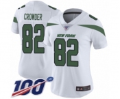 Women's New York Jets #82 Jamison Crowder White Vapor Untouchable Limited Player 100th Season Football Jersey