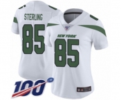 Women's New York Jets #85 Neal Sterling White Vapor Untouchable Limited Player 100th Season Football Jersey