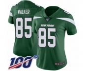 Women's New York Jets #85 Wesley Walker Green Team Color Vapor Untouchable Limited Player 100th Season Football Jersey