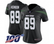Women's New York Jets #89 Chris Herndon Black Alternate Vapor Untouchable Limited Player 100th Season Football Jersey