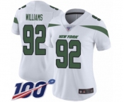 Women's New York Jets #92 Leonard Williams White Vapor Untouchable Limited Player 100th Season Football Jersey
