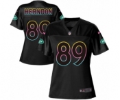 Women's Nike New York Jets #89 Chris Herndon Game Black Fashion NFL Jersey