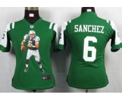 nike women nfl jerseys new york jets #6 sanchez green[portrait fashion]