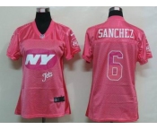 nike women nfl jerseys new york jets #6 sanchez pink[2012 fem fan]