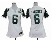 nike women nfl jerseys new york jets #6 sanchez white[nike]