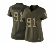 nike women nfl jerseys new york jets #91 richardson army green[nike Limited Salute To Service]