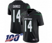 Youth New York Jets #14 Sam Darnold Black Alternate Vapor Untouchable Limited Player 100th Season Football Jersey