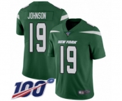 Youth New York Jets #19 Keyshawn Johnson Green Team Color Vapor Untouchable Limited Player 100th Season Football Jersey
