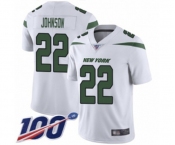 Youth New York Jets #22 Trumaine Johnson White Vapor Untouchable Limited Player 100th Season Football Jersey