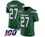 Youth New York Jets #27 Darryl Roberts Green Team Color Vapor Untouchable Limited Player 100th Season Football Jersey