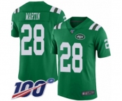 Youth New York Jets #28 Curtis Martin Limited Green Rush Vapor Untouchable 100th Season Football Jersey