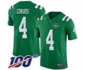 Youth New York Jets #4 Lac Edwards Limited Green Rush Vapor Untouchable 100th Season Football Jersey