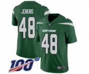 Youth New York Jets #48 Jordan Jenkins Green Team Color Vapor Untouchable Limited Player 100th Season Football Jersey