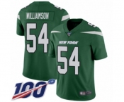 Youth New York Jets #54 Avery Williamson Green Team Color Vapor Untouchable Limited Player 100th Season Football Jersey