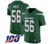 Youth New York Jets #56 Jachai Polite Green Team Color Vapor Untouchable Limited Player 100th Season Football Jersey