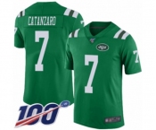 Youth New York Jets #7 Chandler Catanzaro Limited Green Rush Vapor Untouchable 100th Season Football Jersey