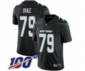Youth New York Jets #79 Brent Qvale Black Alternate Vapor Untouchable Limited Player 100th Season Football Jersey