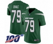 Youth New York Jets #79 Brent Qvale Green Team Color Vapor Untouchable Limited Player 100th Season Football Jersey