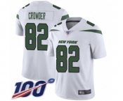 Youth New York Jets #82 Jamison Crowder White Vapor Untouchable Limited Player 100th Season Football Jersey