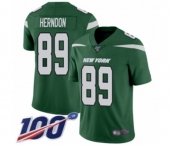 Youth New York Jets #89 Chris Herndon Green Team Color Vapor Untouchable Limited Player 100th Season Football Jersey