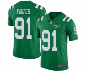 Youth New York Jets #91 Bronson Kaufusi Limited Green Rush Vapor Untouchable Football Jersey