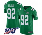 Youth New York Jets #92 Leonard Williams Limited Green Rush Vapor Untouchable 100th Season Football Jersey
