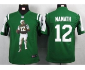 nike youth nfl jerseys new york jets #12 namath green[portrait fashion]